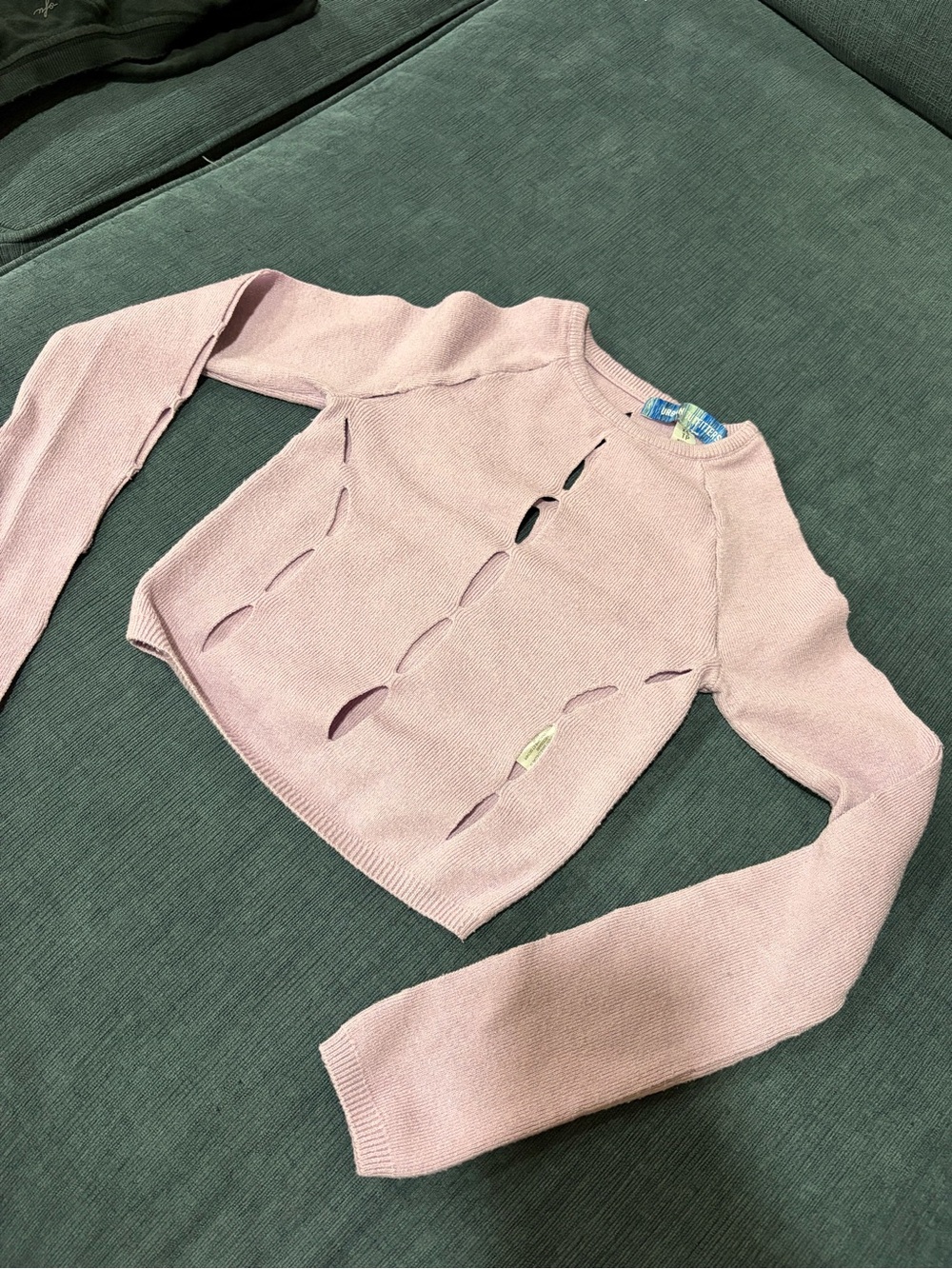 Urban Outfitters Dusty Pink Cutout Crewneck Sweater